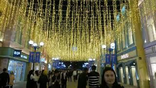 Walking under the beautiful welcome lights