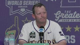WATCH: LSU Tigers speak after walkoff win against Arkansas to advance to CWS Finals