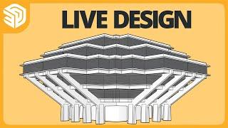 Geisel Library | Brutalist Icon | Live Modeled in SketchUp