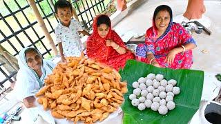 দূর্গা পূজা স্পেশাল মায়ের হাতে নারকোল নাড়ু সঙ্গে লিমুর হাতে মচমচে খাস্তা নিমকি | Puja special recipe