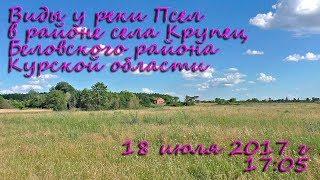 Виды у реки Псел в районе села Крупец Беловского района Курской области. Видеопанорама.