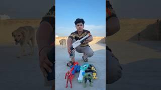 Big and small four toys gun testing 