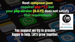 Root composer.json requires php ^7.0 but your php version (8.0) does not satisfy that requirement