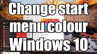 How to change Windows 10 start menu colour