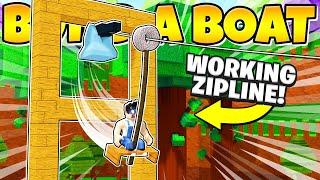 I BUILT A WORKING HYPERSPEED ZIPLINE In Build a Boat!