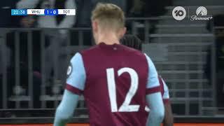 West Ham lead Tottenham 2-0 | Goal: Divin Mubama | Highlights from Perth