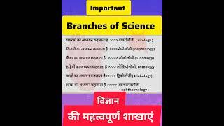 Branches of Science #shorts #short #shortsfeed #shortvideo #ytshorts #shortsvideo