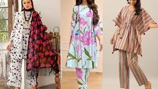 All over printed dress design || lawn printed kurti ideas ||Casual dress design 2024