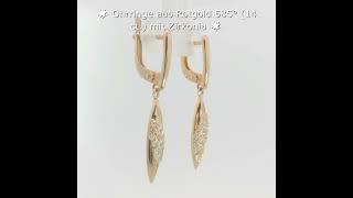 Ohrringe Rotgold 585° (14 ct.) mit Zirkonia  #rotgold #jewelry #earrings #585 #fashion