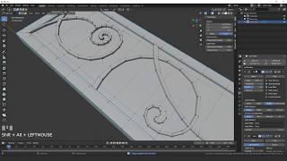 Blender. Making decorated panel from vectors and bending it.