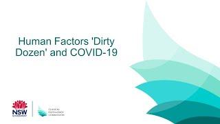 Human Factors 'Dirty Dozen' and COVID-19 - Webinar