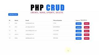 PHP CRUD with mysqli operations (Create, Read, Update, Delete)!