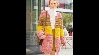 Кардиган Спицами Платочной Вязкой 2019 / Cardigan Spinning with Cardigan / Strickjacke mit Spiges