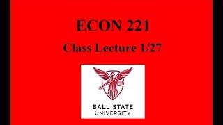 Recorded Class Lecture 1/27