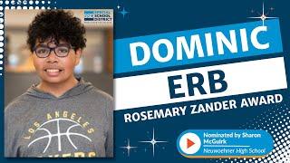 Dominic Erb - Rosemary Zander Award Winner
