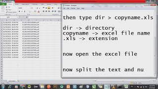 Copy file name into excel with cmd