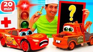 ¡Aventuras de Rayo McQueen y Mate con el Señor Plastilina! Juegos de coches para niños