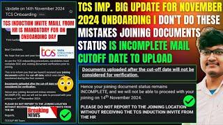 TCS IMP UPDATE FOR ALL UPCOMING JOINERS, BGC & JOINING DOCUMENT VERIFICATION INCOMPLETE, CUTOFF DATE