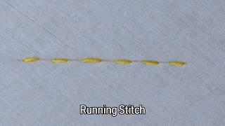 Running Stitch in Hand Embroidery Stitches tutorial