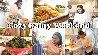 Rainy Weekend - Cooking , Cleaning, Decorating - bedroom makeover plan - Calm & Cozy Weekend Vlog -