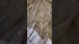 Pure Chiffon tissue Banarasi Handloom saree, shop online at www.aurabenaras.com
