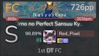 Red_Pixel | IOSYS - Cirno no Perfect Sansuu Kyoushitsu [N a s y a's] +HDDT 98.89% {#1 726pp FC} osu!