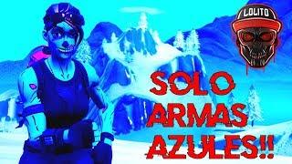 ¡GANANDO SOLO con ARMAS AZULES!  ~ FORTNITE