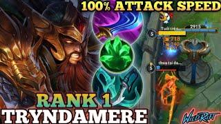 TRYNDAMERE BRUTAL FULL ATTACK SPEED DAMAGE - TOP 1 GLOBAL TRYNDAMERE BY Thua tại da xua - WILD RIFT