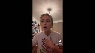 Pretty blonde girl burping  loud