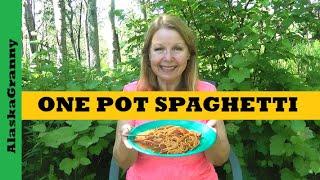 One Pot Spaghetti...Alaska Granny Camp Cooking Butane Stove