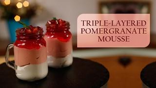 Triple-Layered Pomegranate Mousse Dessert ∣ Meghna's Food Magic ∣ Pure Magic # 6