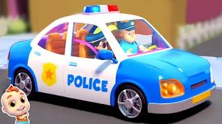 Wheels On The Police Car Nursery Rhymes & Vehicle Cartoon for Kids