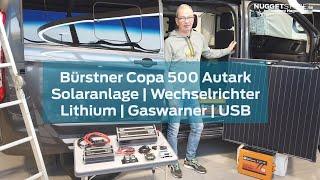 Bürstner Copa 500 Zubehör: Autark umgebaut mit Solar, Wechselrichter, Lithium, Gaswarner, USB, etc.