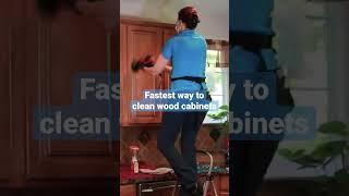 What Is The Fastest Way to Clean Wood Cabinets? Pro Cleaning Tip #shorts