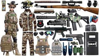 Special Forces Military Toy Gun Set Open Box, Revolver, M416 Rifle, 98K Sniper Rifle, Submachine Gun