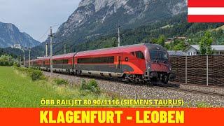 Führerstandsmitfahrt Klagenfurt-Wien Teil1(ÖBB Klagenfurt-Leoben,Österreich)Sicht des Lokführers 4K