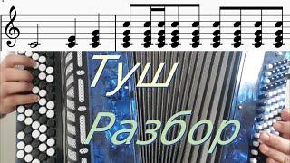 Туш: Как играть на Баяне - Три способа + НОТЫ [Tush on Accordion - Tutorial]