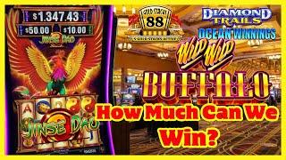 Бонусные игры повсюду! Jinse Dao Buffalo Wild Wild Gold Stacks 88 Diamond Trails Игровой автомат