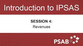 Introduction to IPSAS Workshop – Session 4 – Revenues