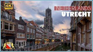 Walking Tour in Utrecht   - City Center - Utrecht Central / UHD 4k