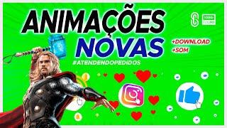 Animações Fundo Verde Instagram, Like e Notificações