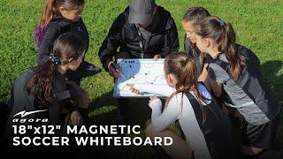 AGORA Magnetic Soccer Tactics Board 18"x12" - Two Sided Magnetic Soccer Whiteboard