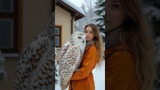 Eternal love of woman and owl #shorts