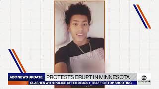 Protests broke out overnight near Minneapolis