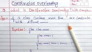 Constructor Overloading in C++ | Syntax and Example of Constructor Overloading in C++