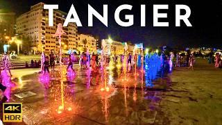 TANGIER Morocco Night Walk - Tangier Nightlife | TANGIER Walking Tour MOROCCO 4K HDR