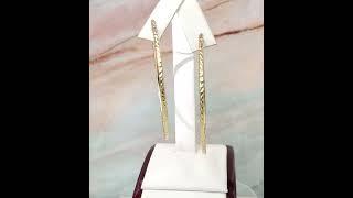 10K Solid Yellow Gold Diamond Cut Hoop Earrings for Girls womens