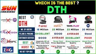 Best DTH Service 2024  Top Dish DTH Service in India  Airtel vs TATA PLAY vs Dish tv vs Jio