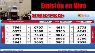 Sorteo de Quiniela Nocturno  Nº 24687  - 16/07/2020  21:00 hs