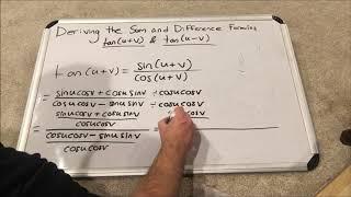 Trigonometry - Deriving the Sum and Difference Formulas Part 3 - tan(u+v) and tan(u-v)